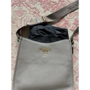 Taupe Leather Prada Crossbody
